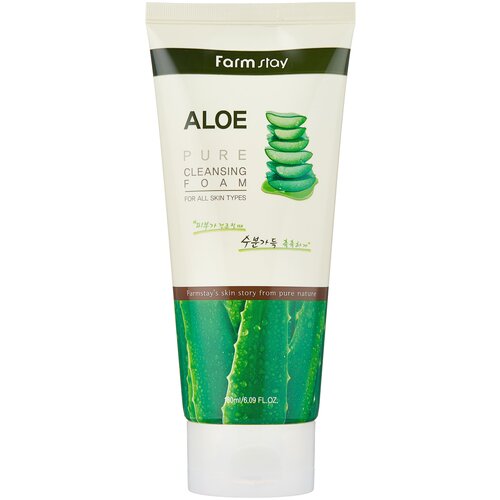 Farmstay Aloe Pure Cleansing Foam Пенка очищающая с экстрактом алоэ, 180 мл пенка очищающая с экстрактом алоэ lebelage aloe cleansing foam 180 мл