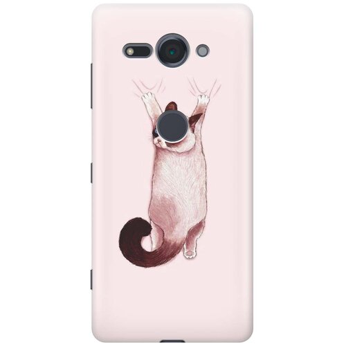 фото Cиликоновый чехол на sony xperia xz2 compact / сони иксперия икс зет 2 компакт с принтом "недовольный кот" gosso