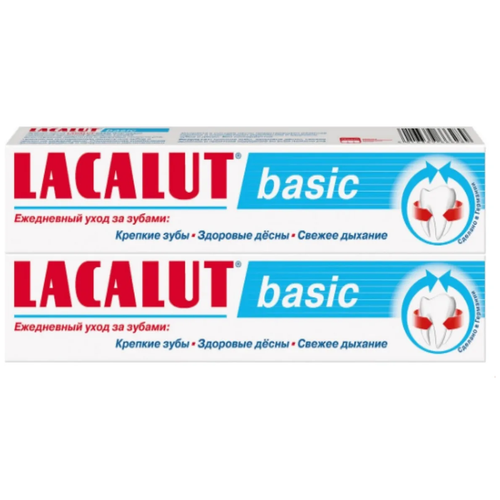 Зубная паста Lacalut Basic 60 г, 2 штуки зубная паста lacalut basic 75 мл