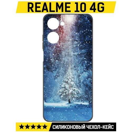 Чехол-накладка Krutoff Soft Case Лесная ель для Realme 10 4G черный
