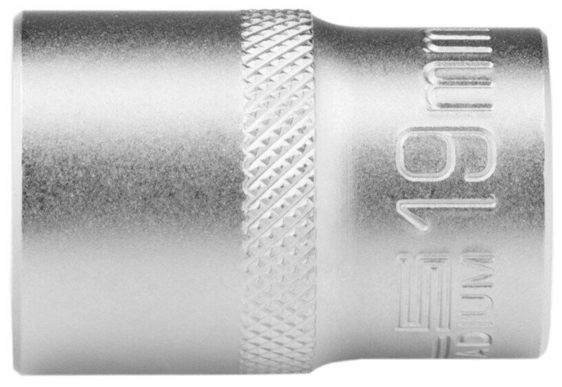 Головка торцевая Stels 19 мм, 12-гранная, CrV, под квадрат 1/2", хромированная 13665