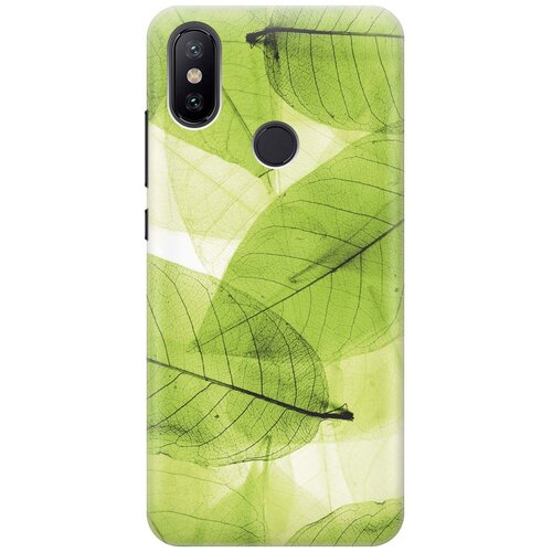 фото Cиликоновый чехол на xiaomi mi 6x / mi a2 / сяоми ми 6х / ми а2 с принтом "зеленые листья" gosso