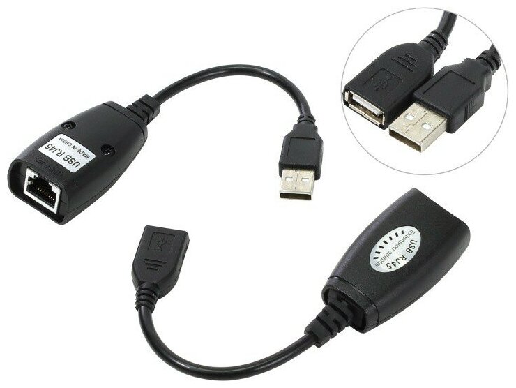 Адаптер-удлинитель USB по витой паре до 45м VCOM CU824