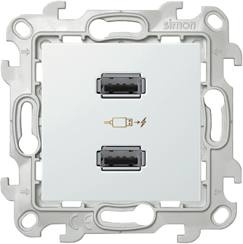 Зарядное устройство Simon розетка 2хUSB бел 2411096-030 16102568