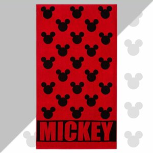 Детское полотенце махровое Mickey "Микки Маус", красный, 70х130 см, 100% хлопок, 420гр/м2