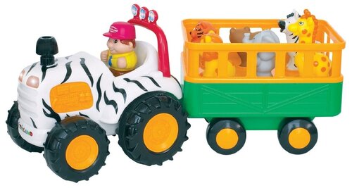 Развивающая игрушка Kiddieland Трактор Сафари, белый/желтый/зеленый