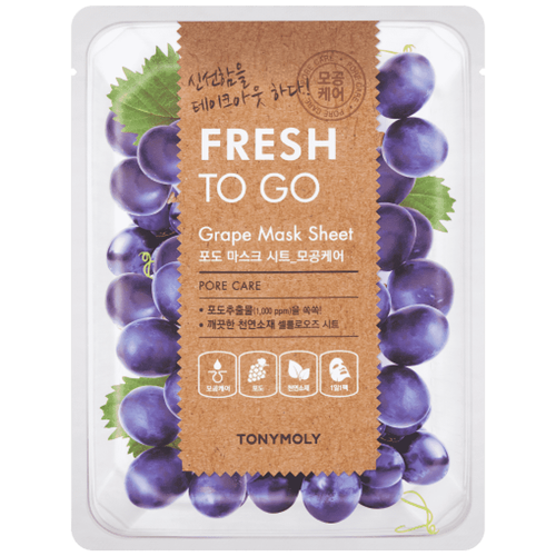 фото Tony moly fresh to go grape mask sheet маска с виноградом для ухода за порами, 22 г