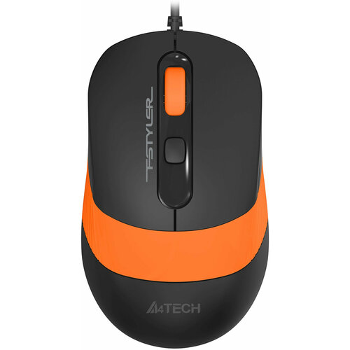 Мышь A4Tech Fstyler FM10S черный/оранжевый оптическая (1600dpi) silent USB (4but) мышь оклик 147m v2 usb черный оптическая 1600dpi usb 4but