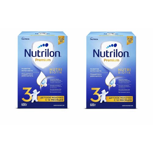 Смесь молочная Nutrilon Premium Junior 3 с 12 месяцев 600 г 2 шт беллакт напиток сухой молочный для питания детей раннего возраста обогащенный bellakt 12 300 г