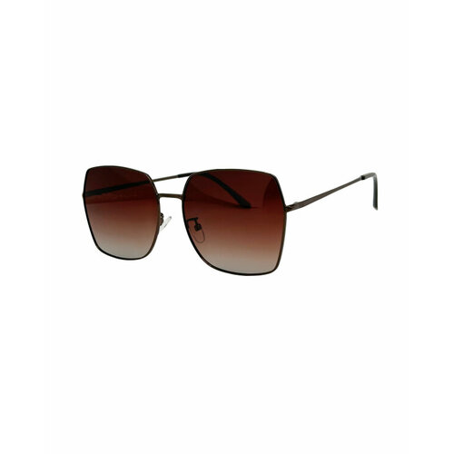 фото Солнцезащитные очки santarelli, квадратные, оправа: металл, поляризационные, для женщин, коричневый
