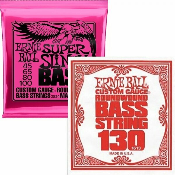 Струны для бас-гитары Ernie Ball 2834 + 1613 Slinky 45-130