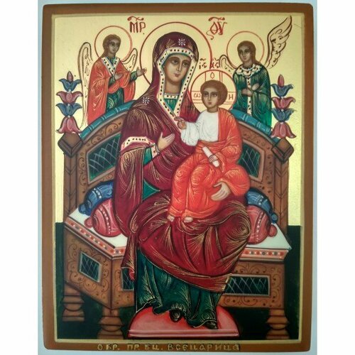 Икона Божией Матери Всецарица рукописная 10х13, арт ИРГ-114