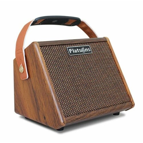 Flatsons Crush-15 Комбоусилитель для акустической гитары, портативный с аккумулятором и входом для микрофона, 15Вт
