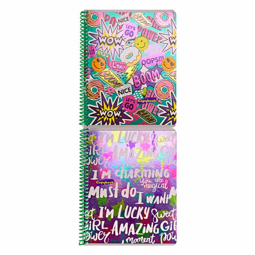 Тетрадь клеткаспираль Граффити, в ассортименте, 96л