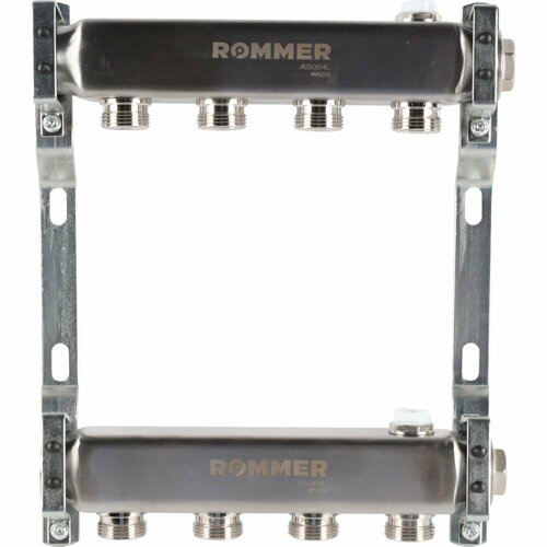 ROMMER Rms-4401-000004 коллектор из нержавеющей стали для радиаторной разводки 4 вых RG0091LAN19JHC