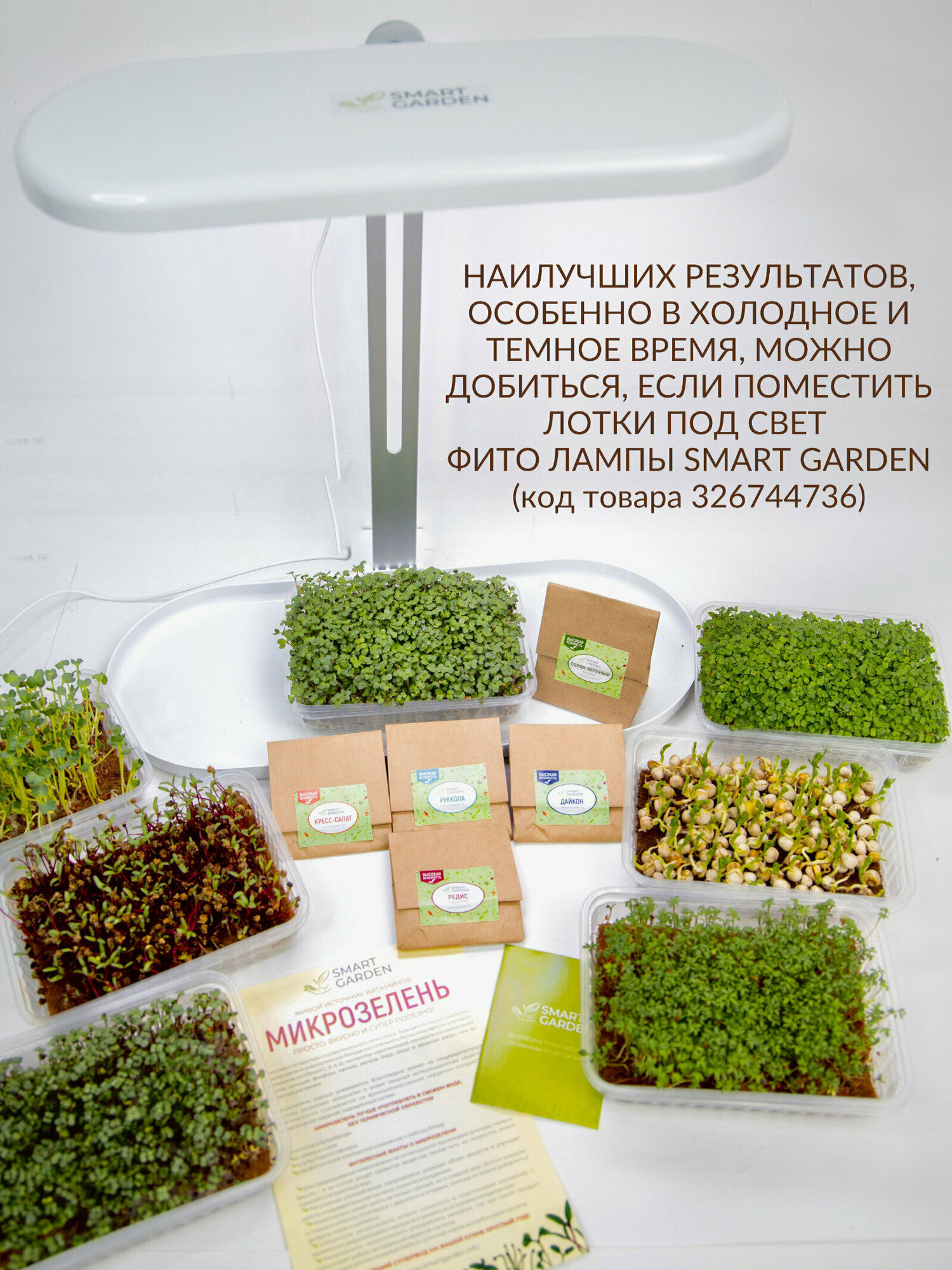 Набор для выращивания микрозелени 10 урожаев, микрозелень Smart Garden - фотография № 11