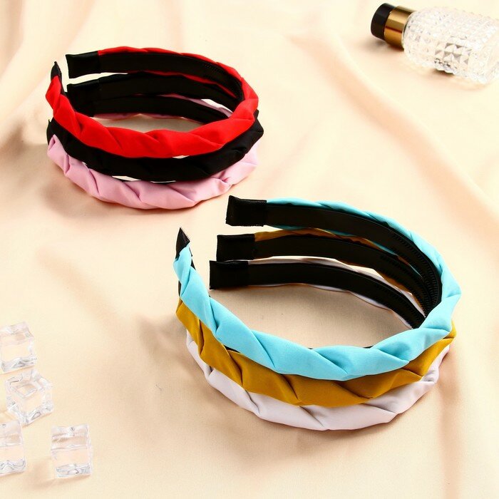 Ободок для волос Амалия, глянец, диаметр 2см, цвет микс