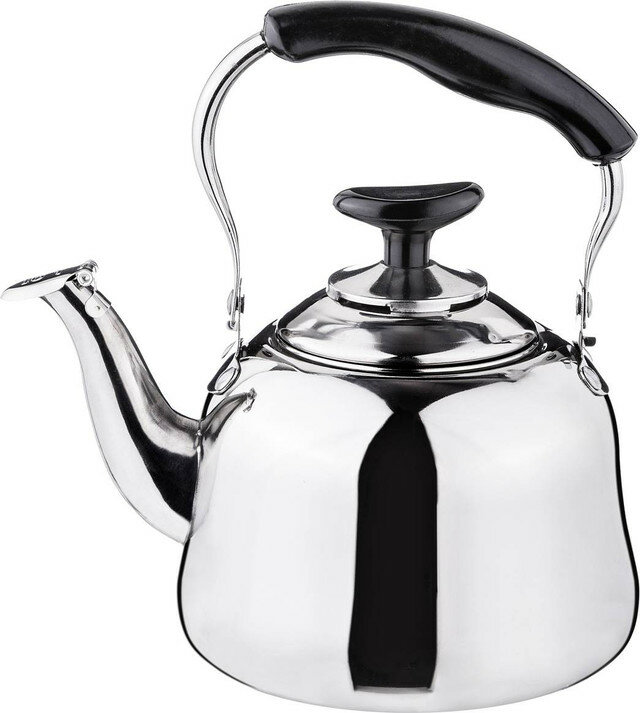 фото Чайник для плиты со свистком и фильтром Agness, нержавеющая сталь, 1л