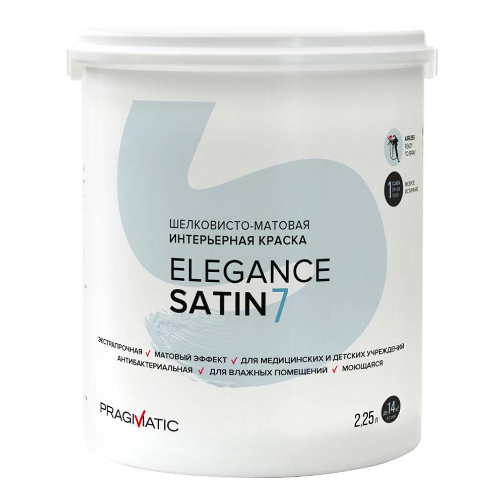 фото Краска моющаяся Pragmatic Elegance Satin база С бесцветная 2 л