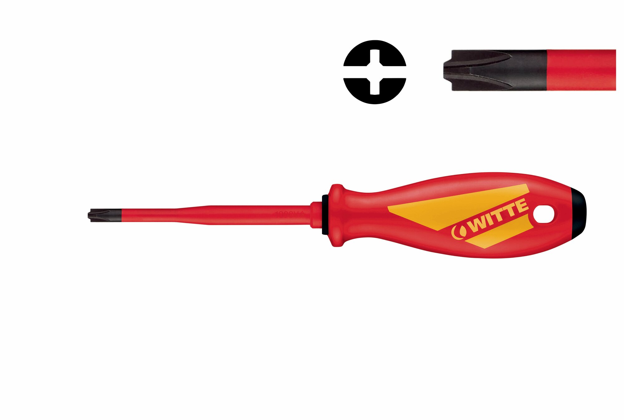 Диэлектрическая отвертка крест-шлиц WITTE MAXX VDE Slim Modul PH/SL 1 (Plus/minus) 4.5x80 мм для автоматов