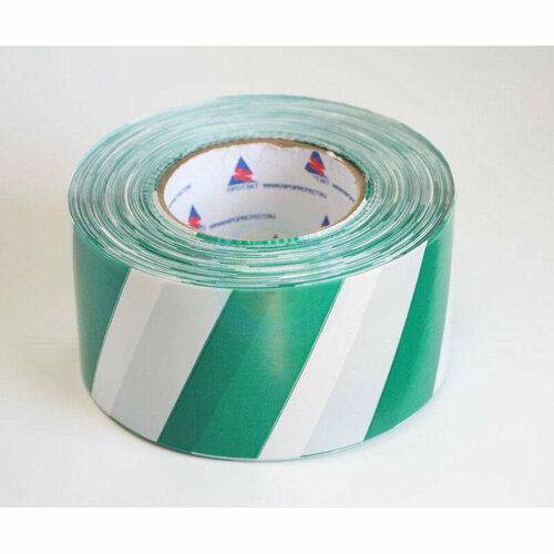 Лента оградительная Стандарт 250м 75мм 50мкм бело-зеленая 1323₽