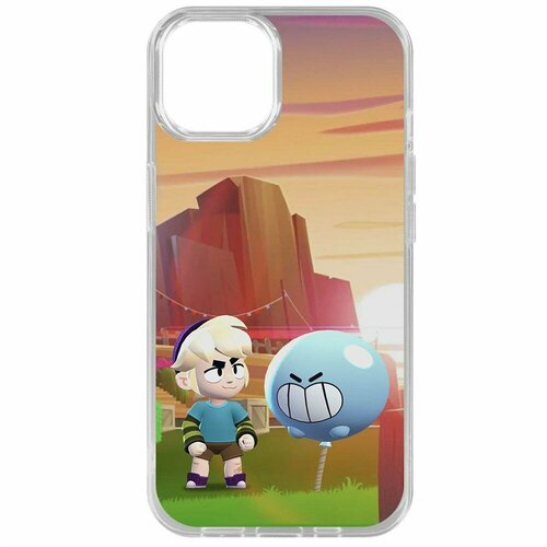 Чехол накладка Krutoff Clear Case Brawl Stars Гас для iPhone 15