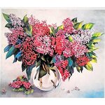 Набор для творчества алмазная живопись + раскраска по номерам цветы, 40х50см, эффект 9D - изображение