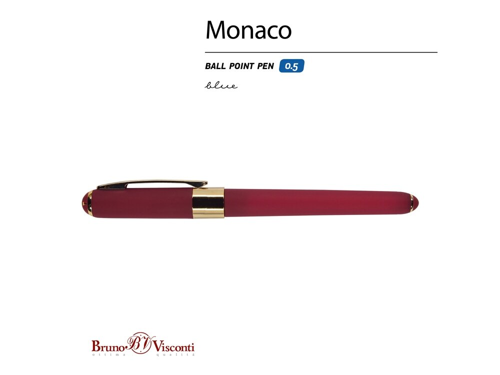Ручка шариковая Monaco в подарочном футляре, синяя, 0,5 мм Bruno Visconti - фото №4