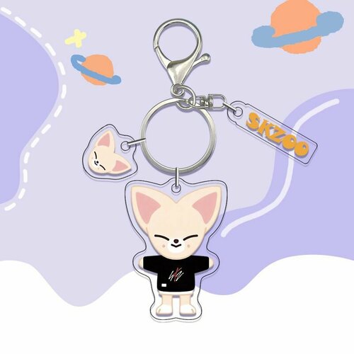 Брелок, глянцевая фактура, розовый, черный 20cm star dolls clothes skzoo plush toys accessories stray kids striped t shirt jeans hat bag shoes fans gift