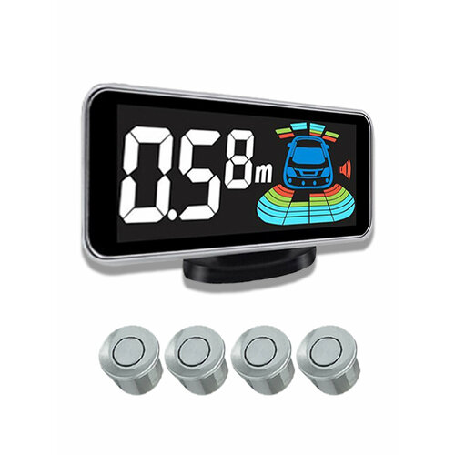 Парктроник с цветным дисплеем Y-79360 4 датчика серебристый цвет 3290₽