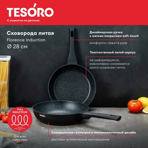 Сковорода 28 Tesoro Florence Induction black 6415₽