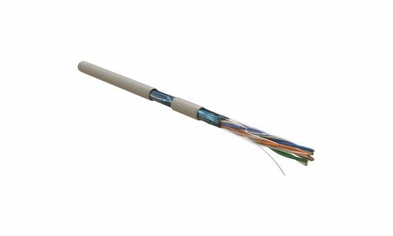фото Кабель витая пара F/UTP кат.5E 4х2х0.51мм 24AWG solid PVC FUTP4-C5E-S24-IN-PVC-GY-305 сер. (м) Hyperline 42052