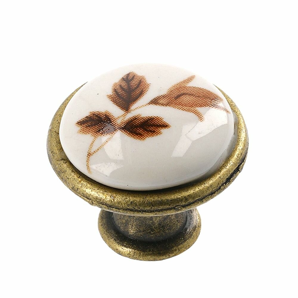 Ручка кнопка "GAMET" бронза с керамикой