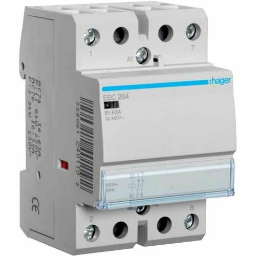 Контактор модульный HAGER ESC264 2P 63A 2HO 230В