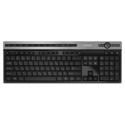 Клавиатура беспроводная SVEN KB-E5500W чёрная клавиатура беспроводная sven kb e5800w чёрная 2 4 ghz 104кл slim островн клавб 12 fn функций
