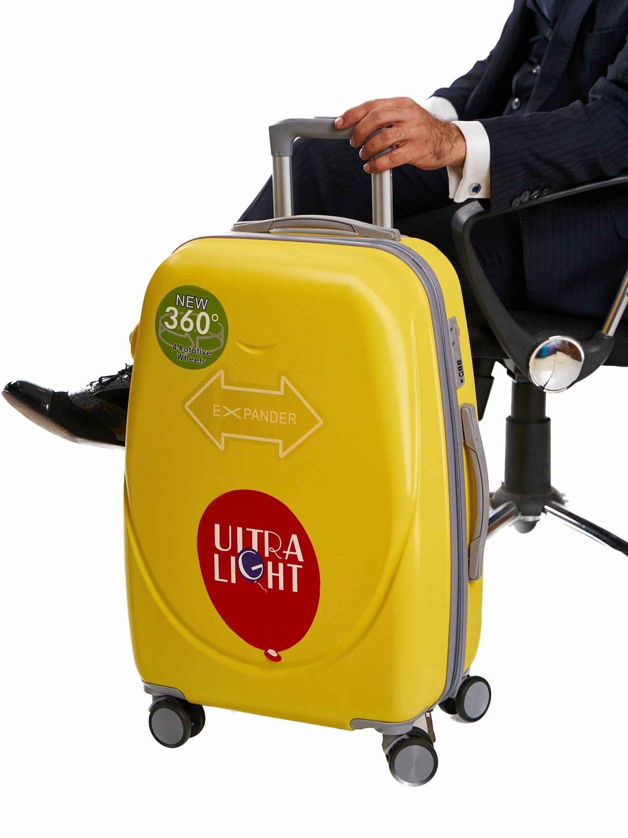 фото Чемодан пластиковый Ultra Light 360, Желтый, размер S (ручная кладь)