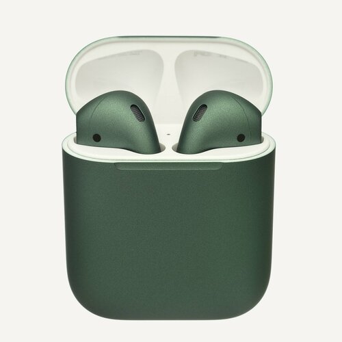 Беспроводные наушники Apple AirPods 2 2-го поколения Lightning без беспроводной зарядки чехла custom зеленые металлик 17990₽