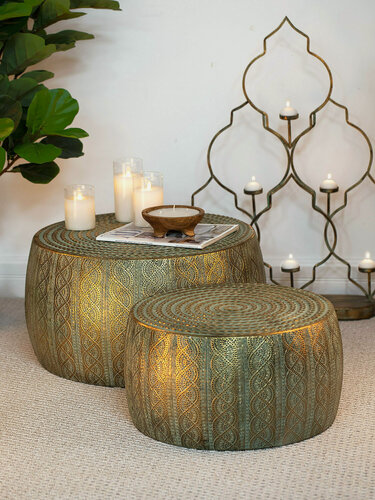 Изображение товара 57-144 Столики интерьерные Мадагаскар, набор 2 предмета 60х60х32; 50х50х25см, Glasar