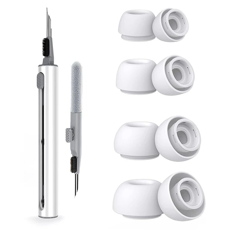 Кутоу, амбушюры для AirPods Pro 1 2, жидкий силикон, 4 пары, White L-M-S-XS