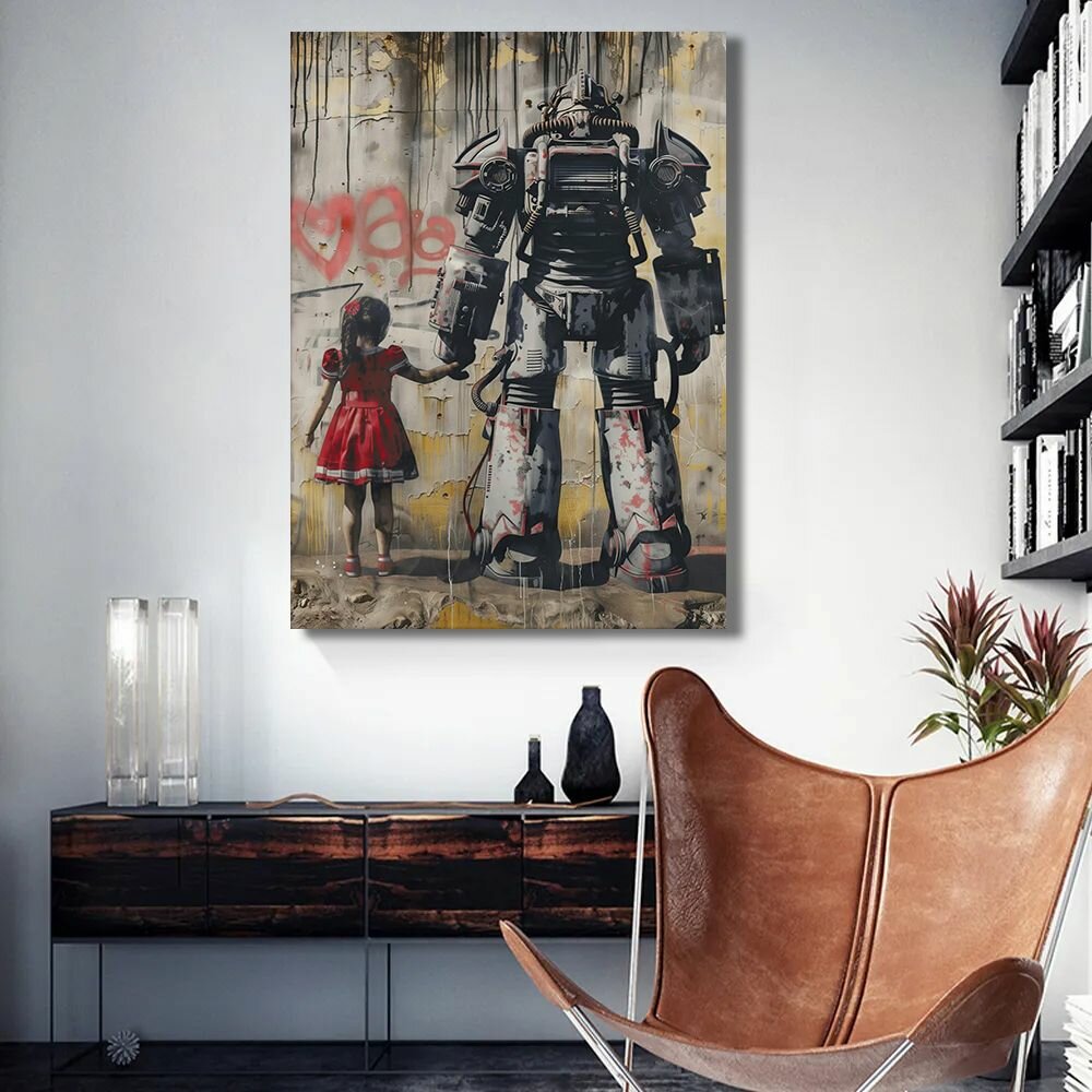 Бэнкси / Banksy - картина в офис / картина абстракция для интерьера, уличное искусство, 20х30 см.