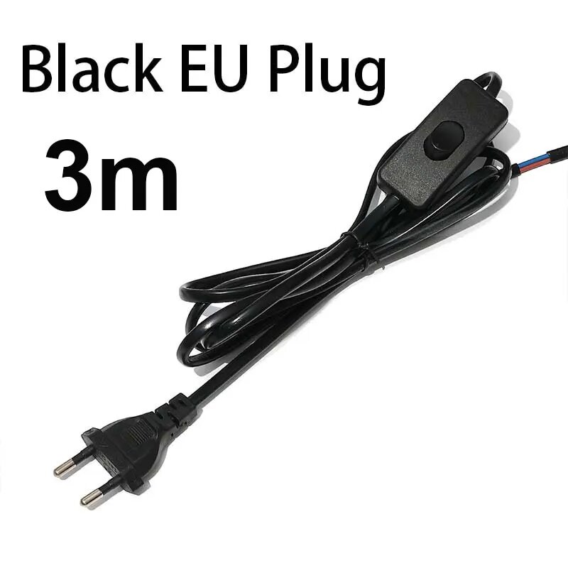 Кабель для лампы SLLAIED с выключателем 18/3/5 м Черный Black-3M-EU