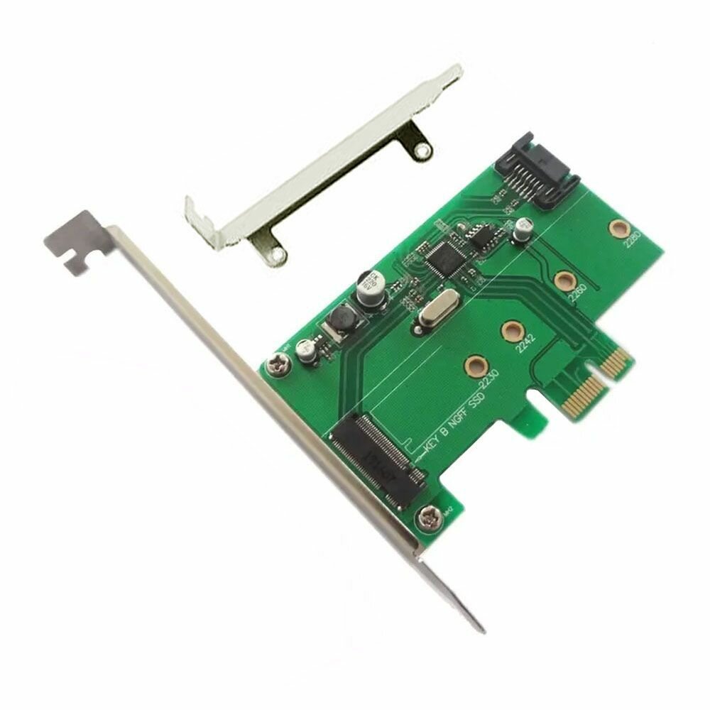 Контроллер PCIe x1 v2.0 Asmedia ASM1061 1 x SATA, 1 x M.2 B-key, SATA 3.0 6Gb/s (ORIENT A1061S-M2)
