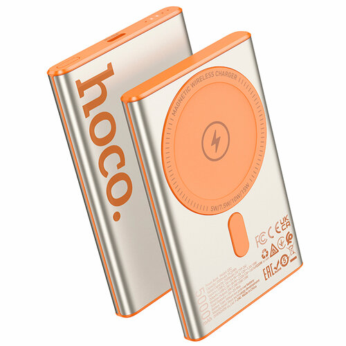 Универсальный Доп Аккумулятор 5000mAh Q32 HOCO 1 PD 20W беспроводная зарядка MagSafe титановое золото 2027₽