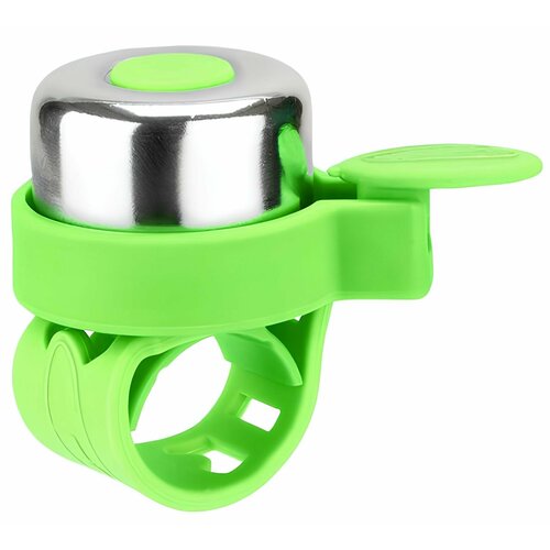 Звонок механический JetCat на резинке регулируемый для велосипедов и самокатов - зелёный