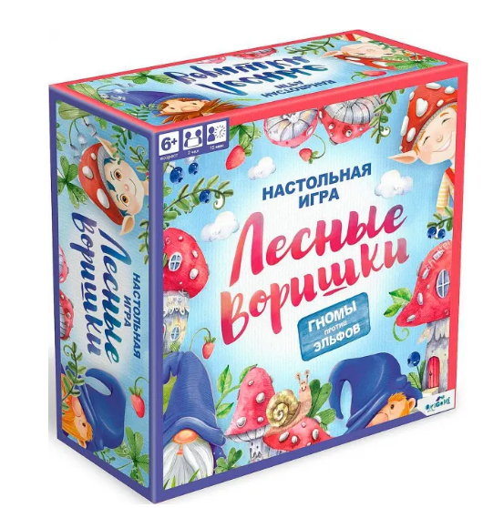 *Игр(Origami) Лесные воришки Гномы против эльфов [круглое поле-пазл;2планшета игроков;6игр. кубиков;12жетонов;6фигурок игроков] (08491)