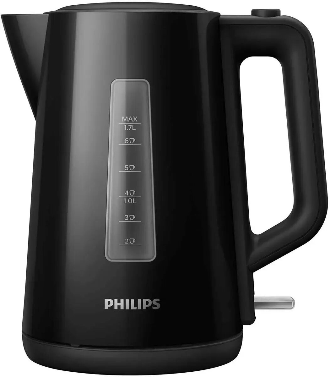 Электрочайник Philips HD9318/20 черный, 2200Вт, закрытый нагревательный элемент