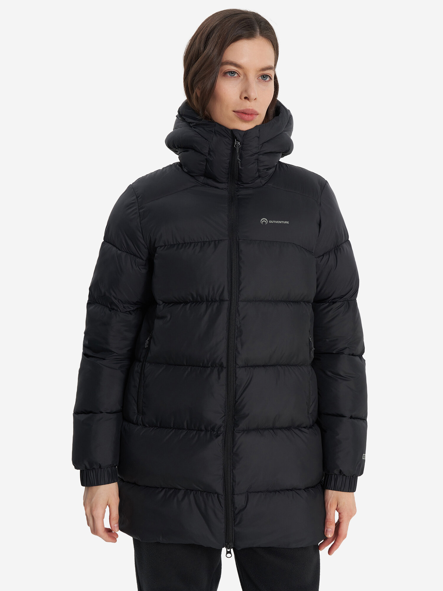 Пуховик OUTVENTURE, размер 44, черный — фото 1