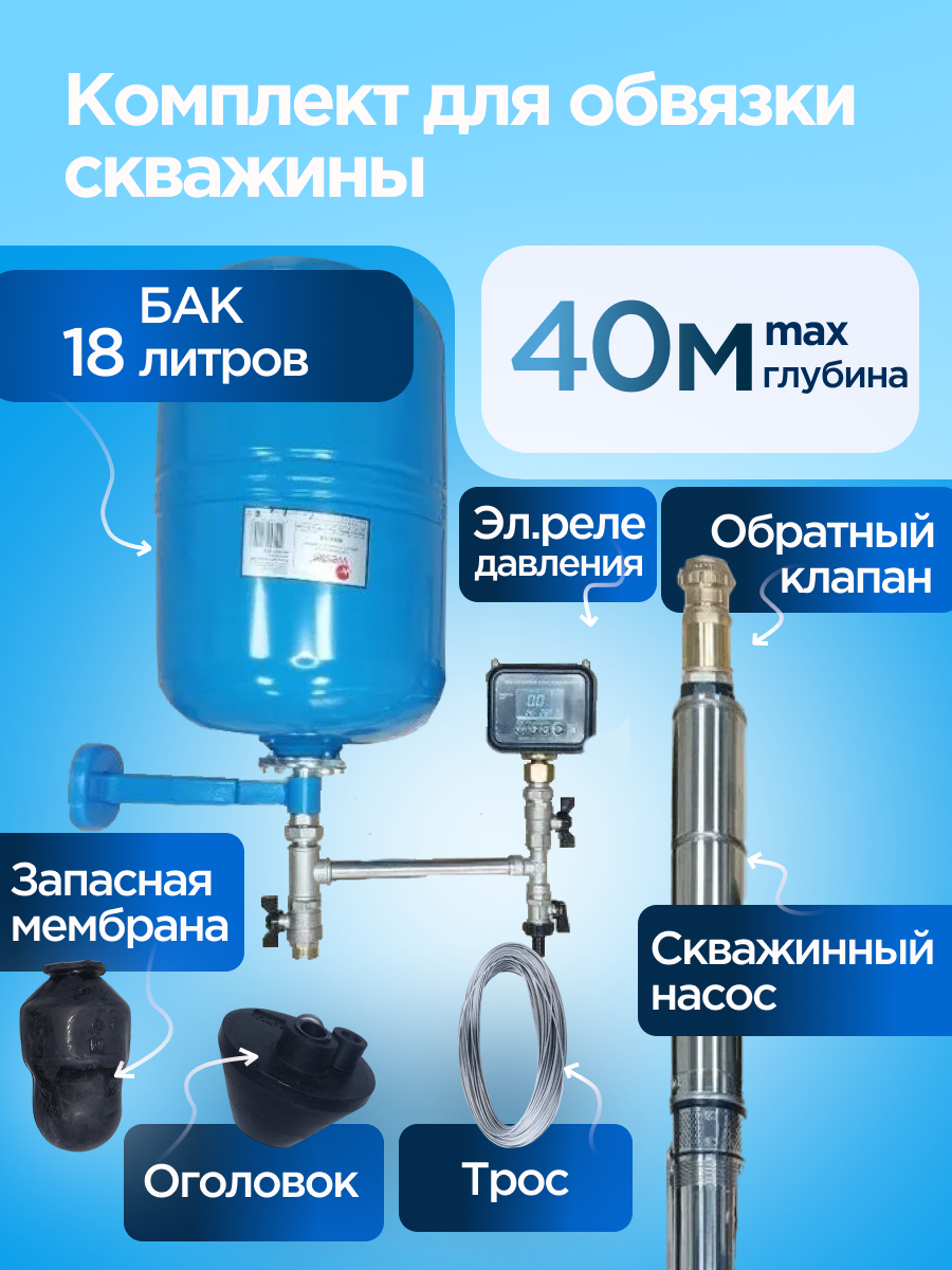 Комплект насоса (ГК-СН30-12) Jemix CH3-2-30 и Wester с электронным реле и обратным клапаном