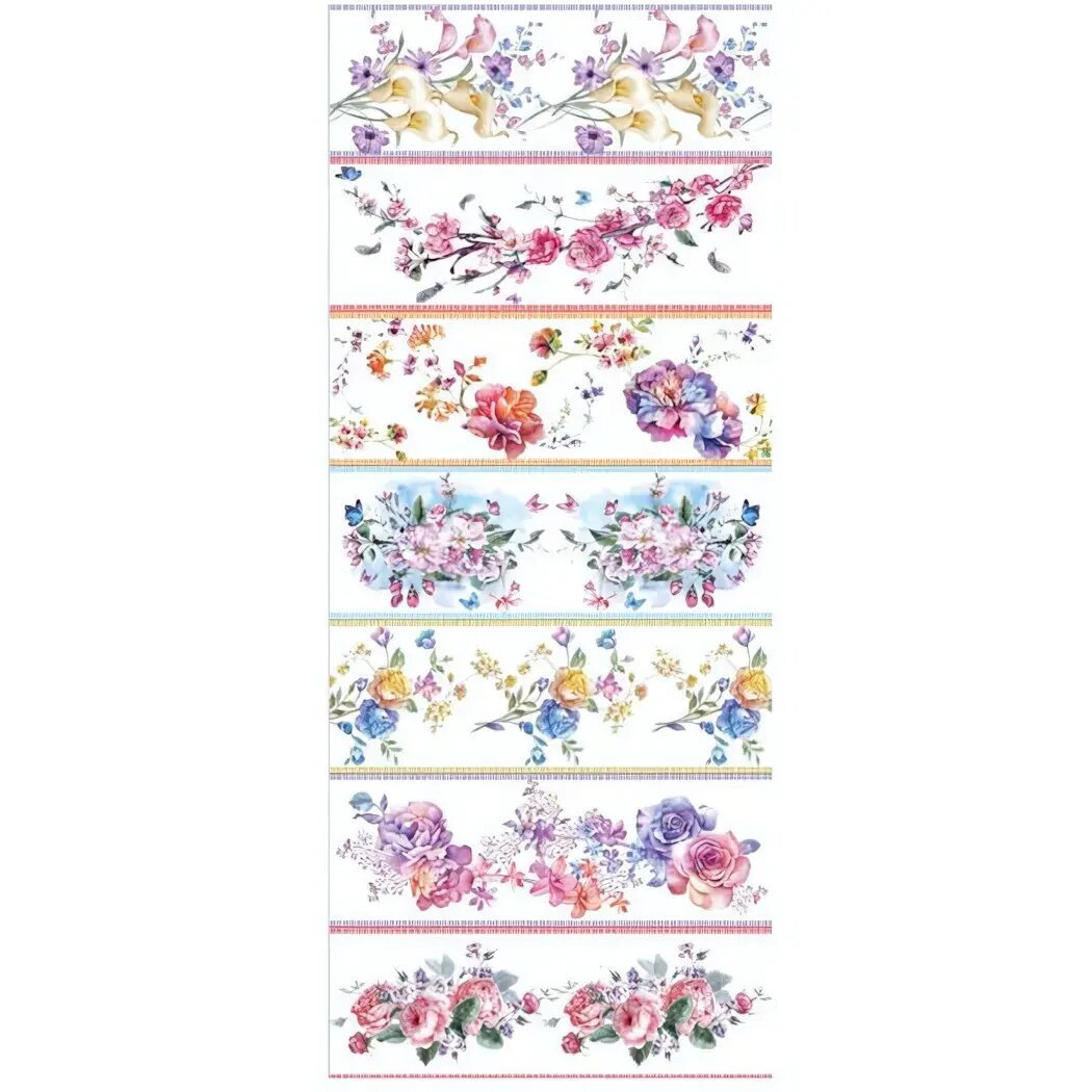 Термоэтикетки для яиц 'Вальс Цветов' 7 фрагментов 75х55см пастельные тона