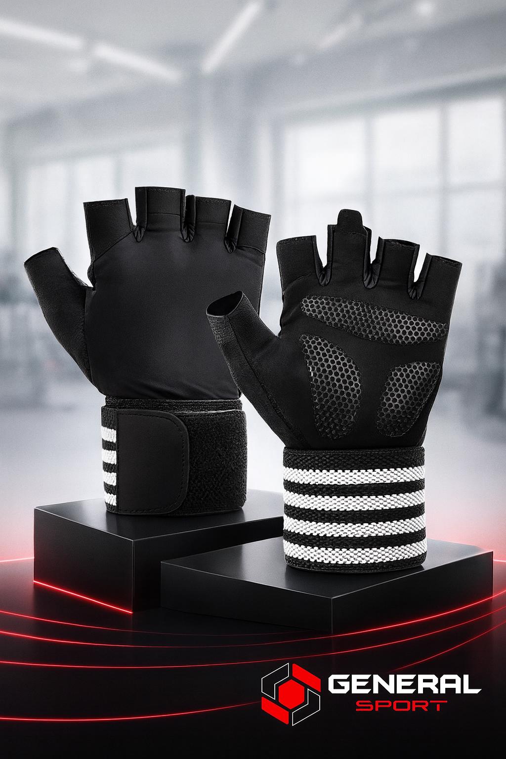 Перчатки спортивные без пальцев, для велосипеда, для тренировок, с гелевой вставкой — фото 1